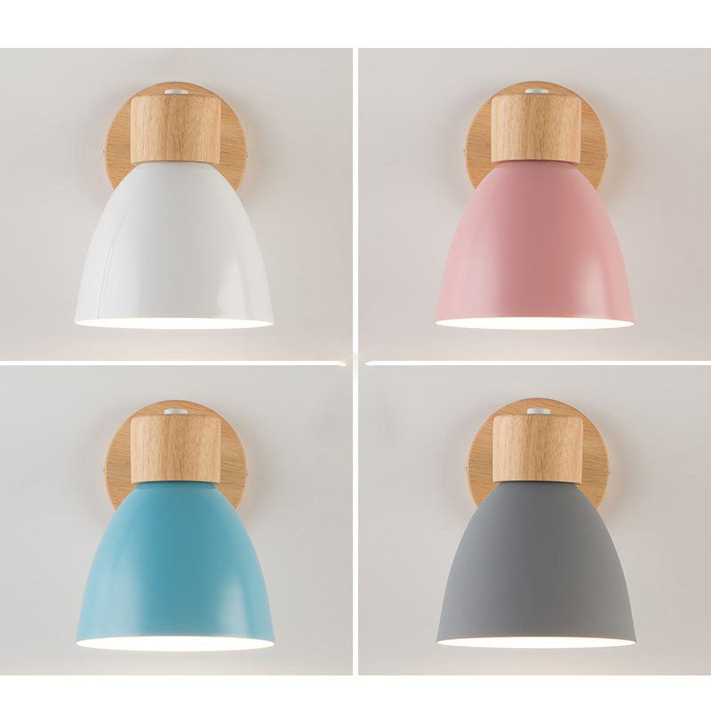 Wall Sconce – Wood & Iron Macaron Lamp