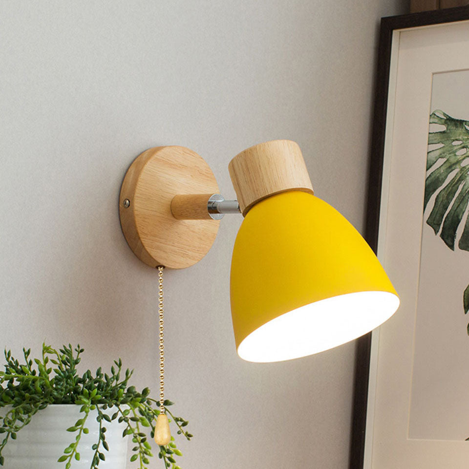 Wall Sconce – Wood & Iron Macaron Lamp