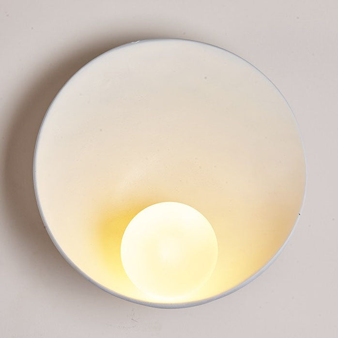 Round Wall Sconce – Resin & Iron Accent Light