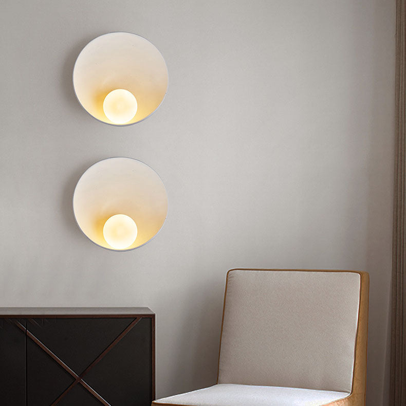 Round Wall Sconce – Resin & Iron Accent Light