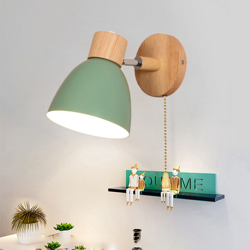 Wall Sconce – Wood & Iron Macaron Lamp
