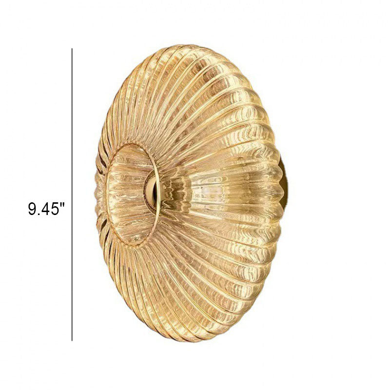 Glass Wall Sconce – Striped Round Disc Light