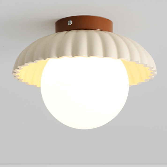 Iron Ceiling Light – Glass & Metal Hallway Flush Mount