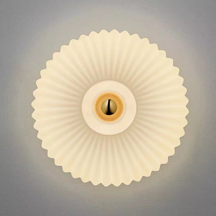 Glass Wall Sconce – Striped Round Disc Light