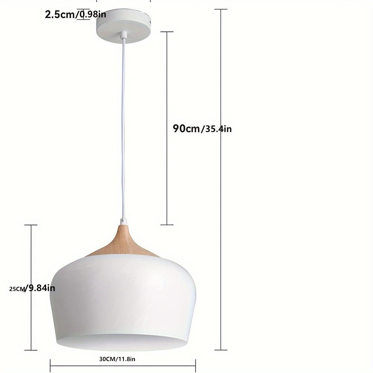Pendant Light – Iron & Wood Grain Scandinavian Lamp