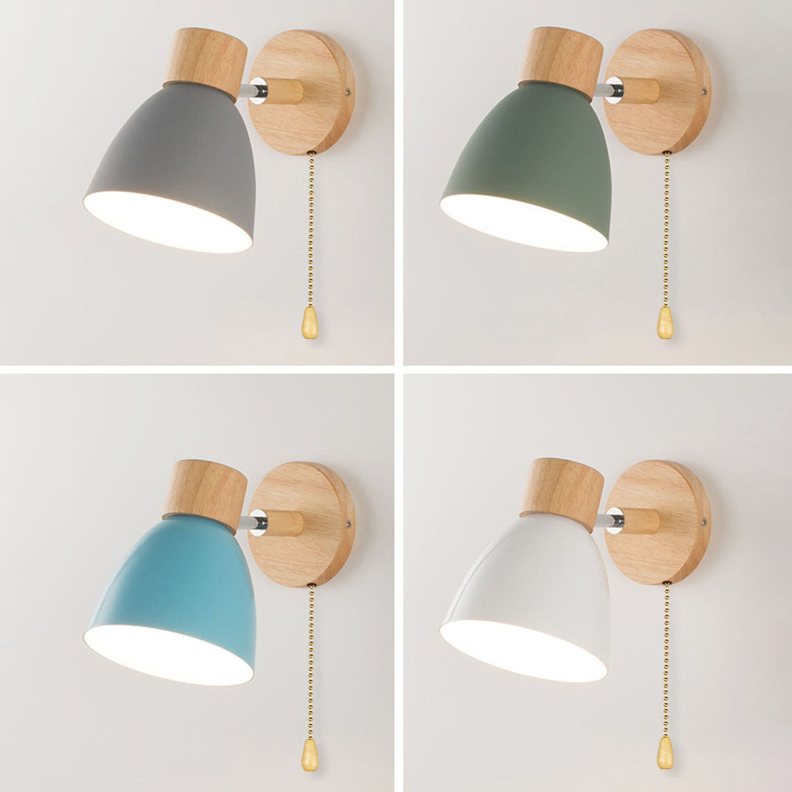 Wall Sconce – Wood & Iron Macaron Lamp