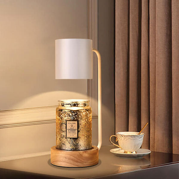 Candle Warmer Lamp – Japanese Wood Base Dimmable Wax Melter