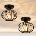 Cage Ceiling Light – Industrial Semi-Flush Mount