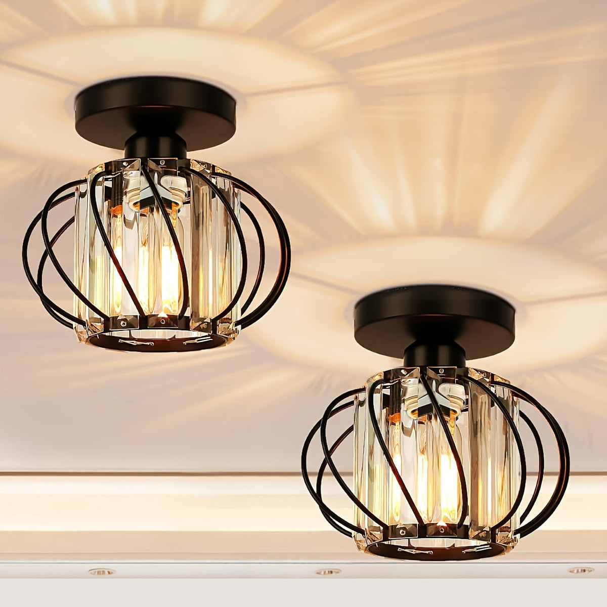 Cage Ceiling Light – Industrial Semi-Flush Mount