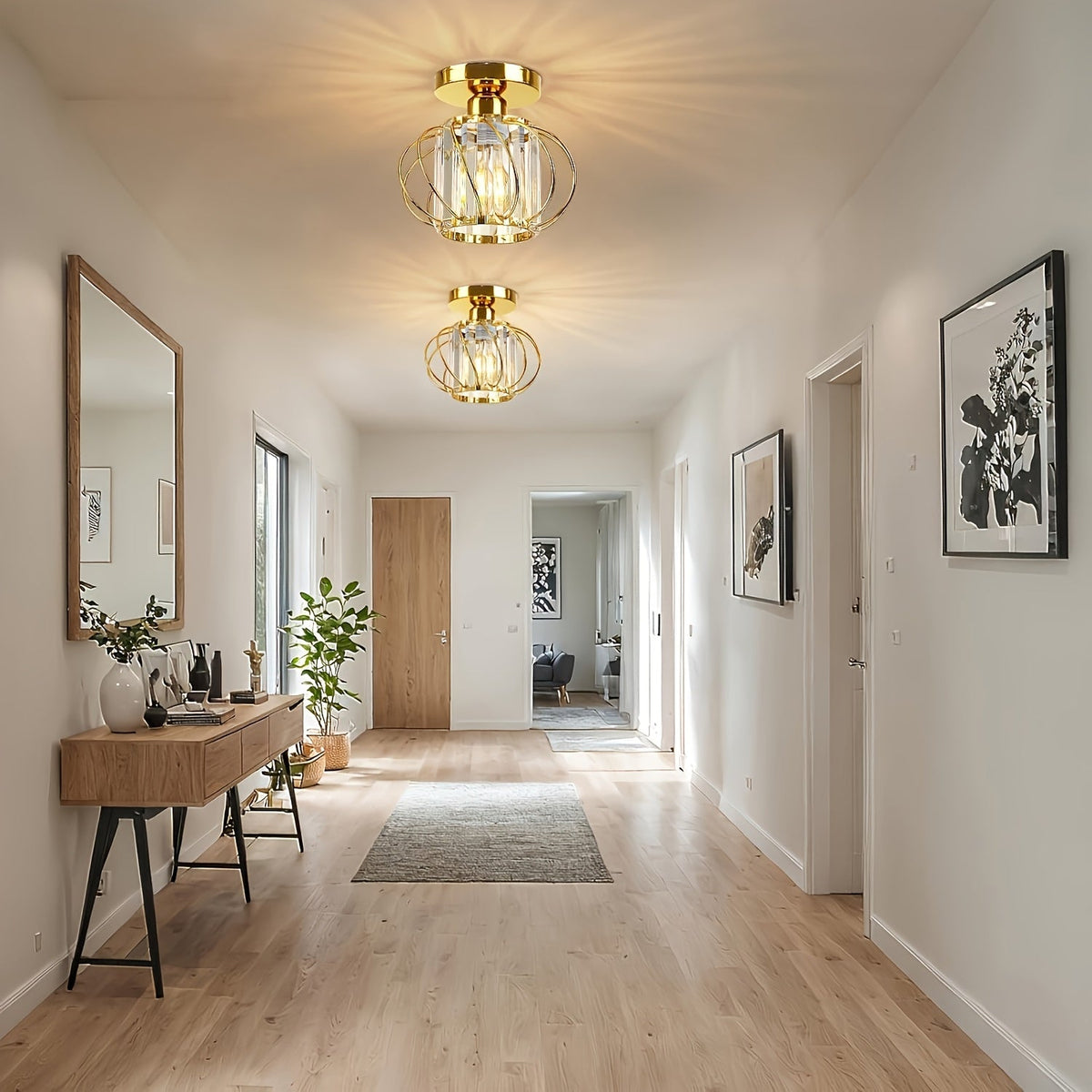 Cage Ceiling Light – Industrial Semi-Flush Mount