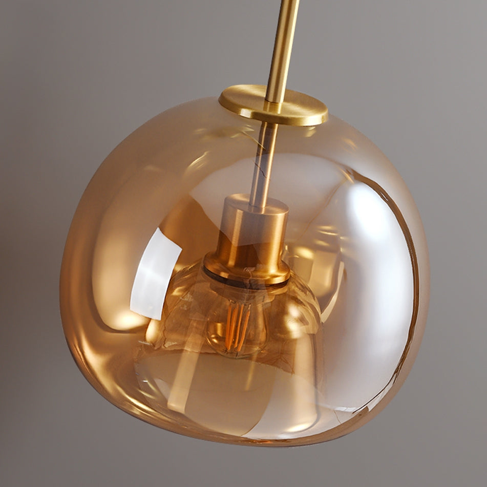 Bubble Glass Ceiling Light – Retro Amber Pendant