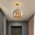 Bubble Glass Ceiling Light – Retro Amber Pendant