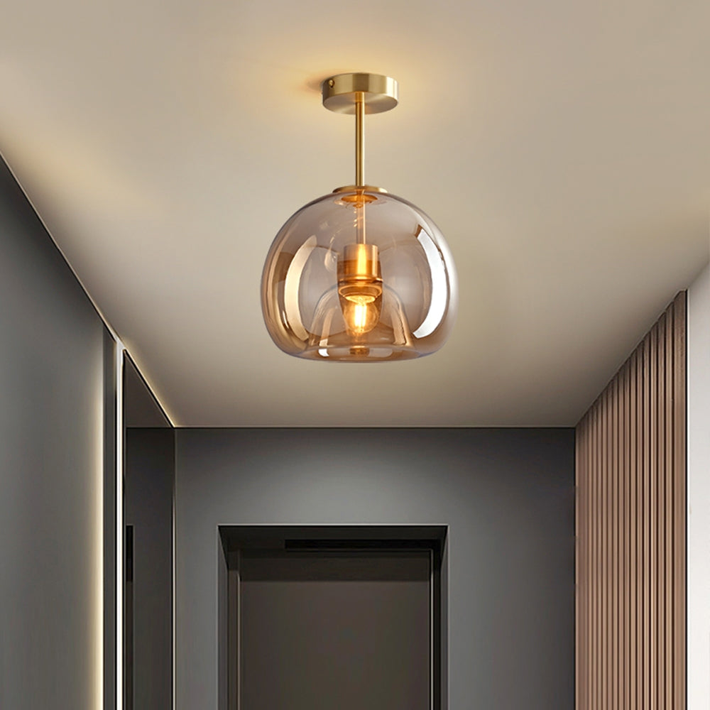 Bubble Glass Ceiling Light – Retro Amber Pendant