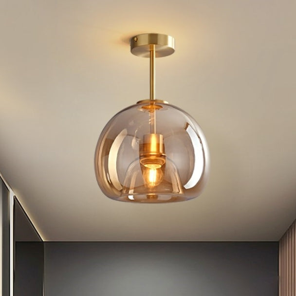 Bubble Glass Ceiling Light – Retro Amber Pendant