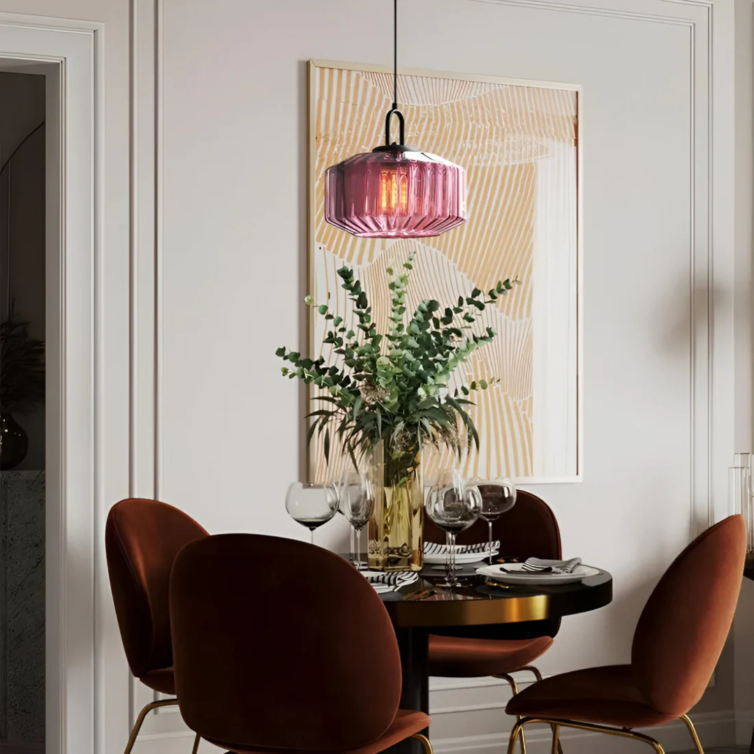 Glass Pendant Light – Retro Coloured Hanging Lamp