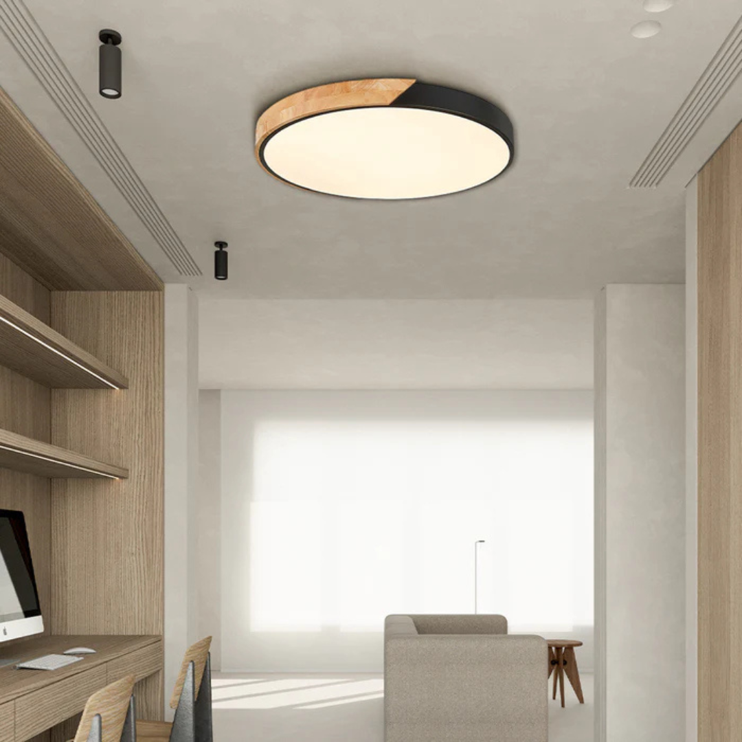 LED Ceiling Light – Nordic Wooden Flush Mount