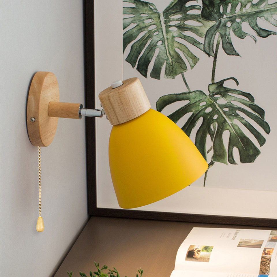 Wall Sconce – Wood & Iron Macaron Lamp