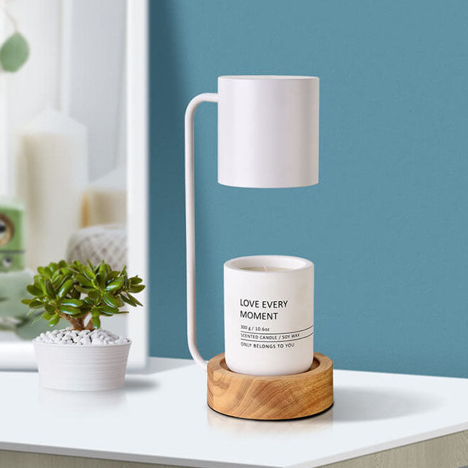 Candle Warmer Lamp – Japanese Wood Base Dimmable Wax Melter