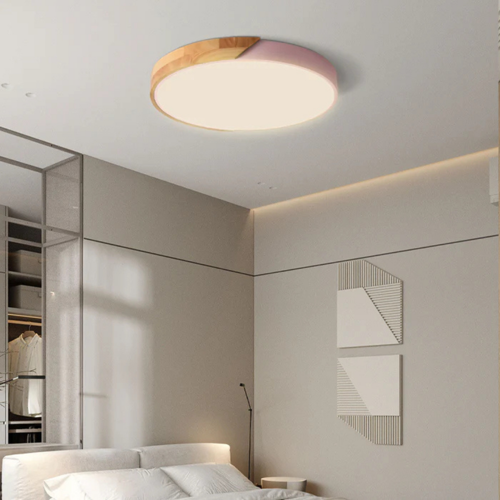 LED Ceiling Light – Nordic Wooden Flush Mount