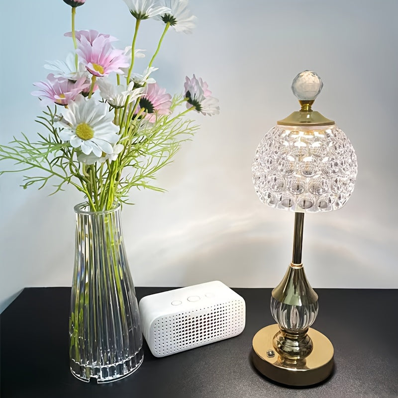 Crystal Table Lamp – Rechargeable Touch LED Bedside Light