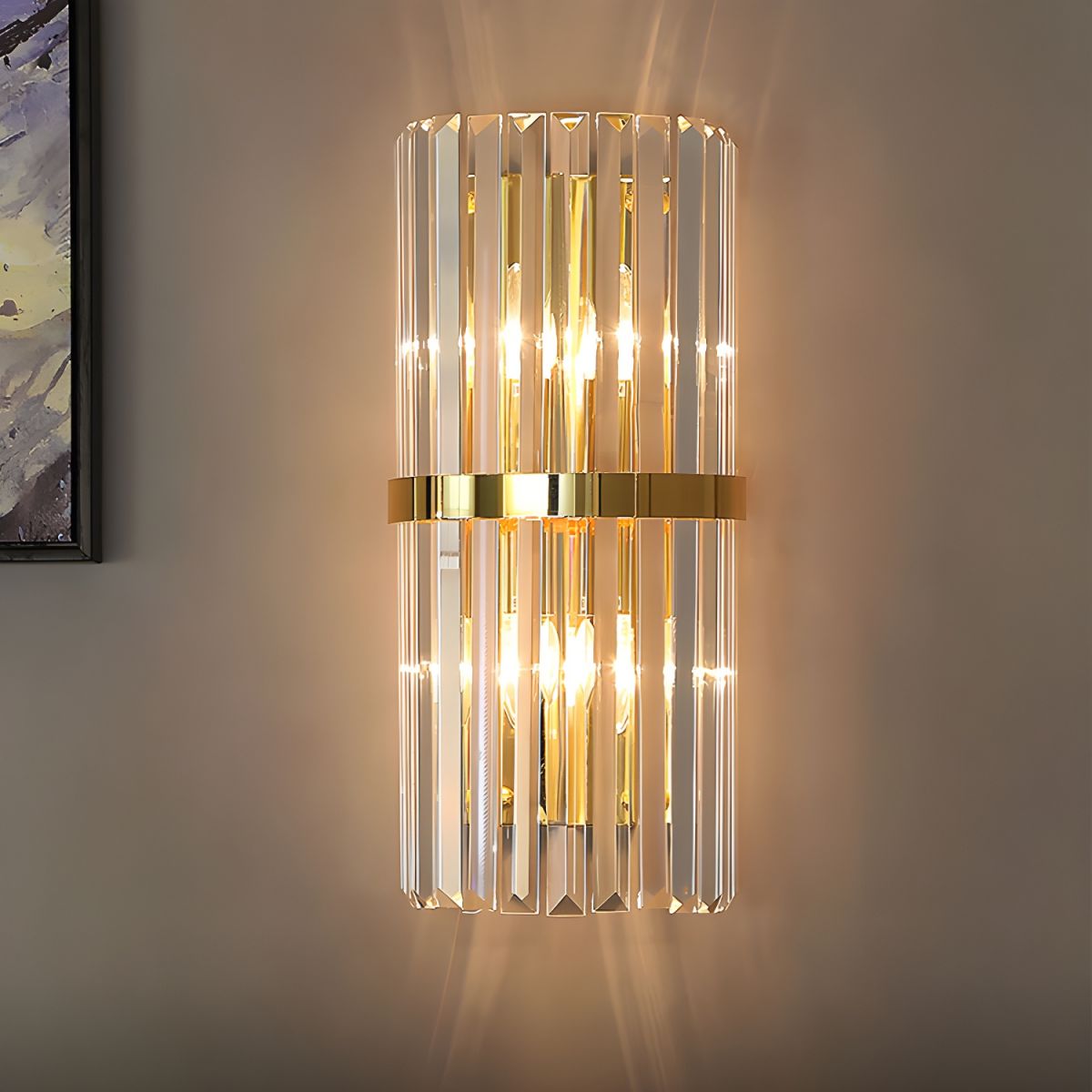 Crystal Wall Light – Stainless Steel Sconce