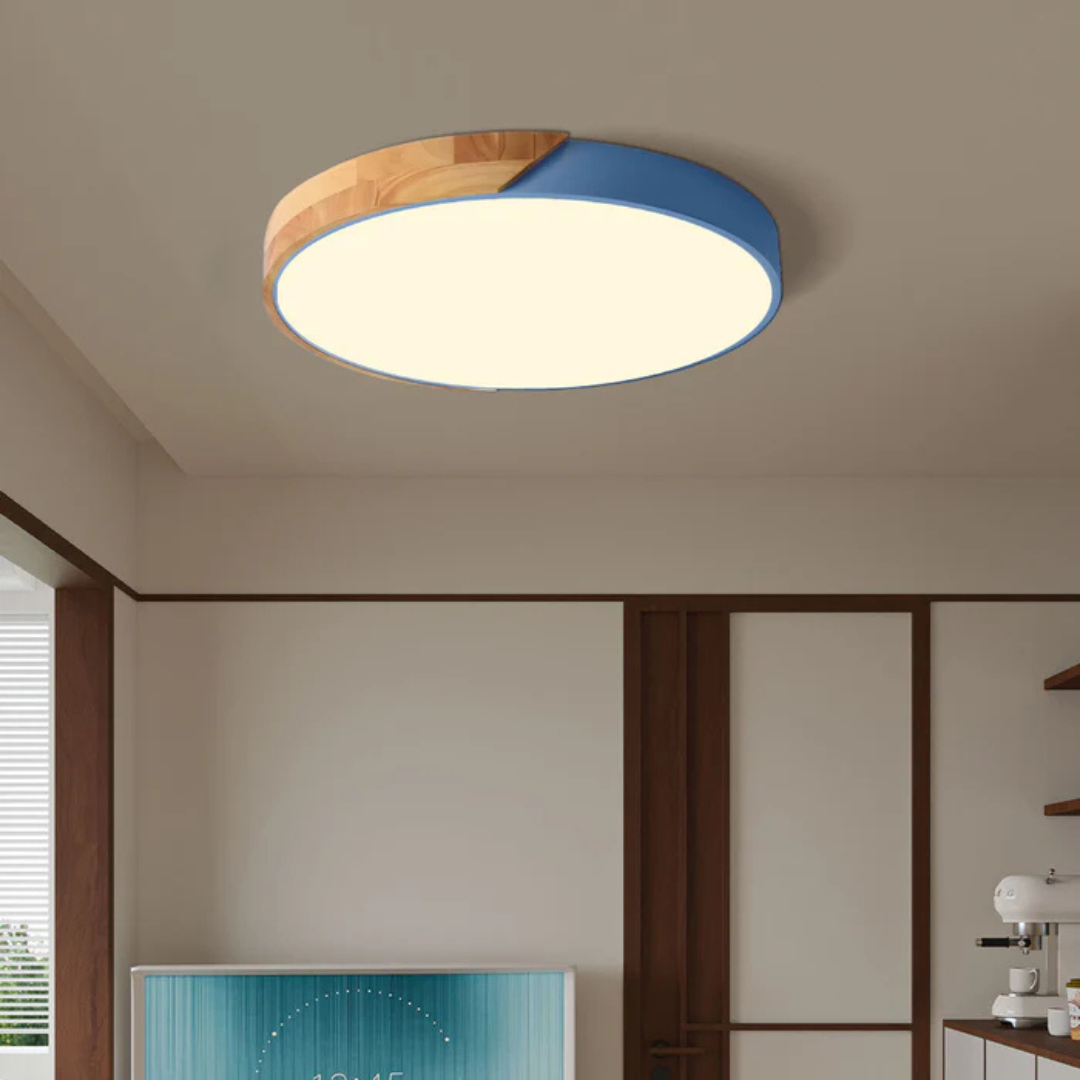 LED Ceiling Light – Nordic Wooden Flush Mount
