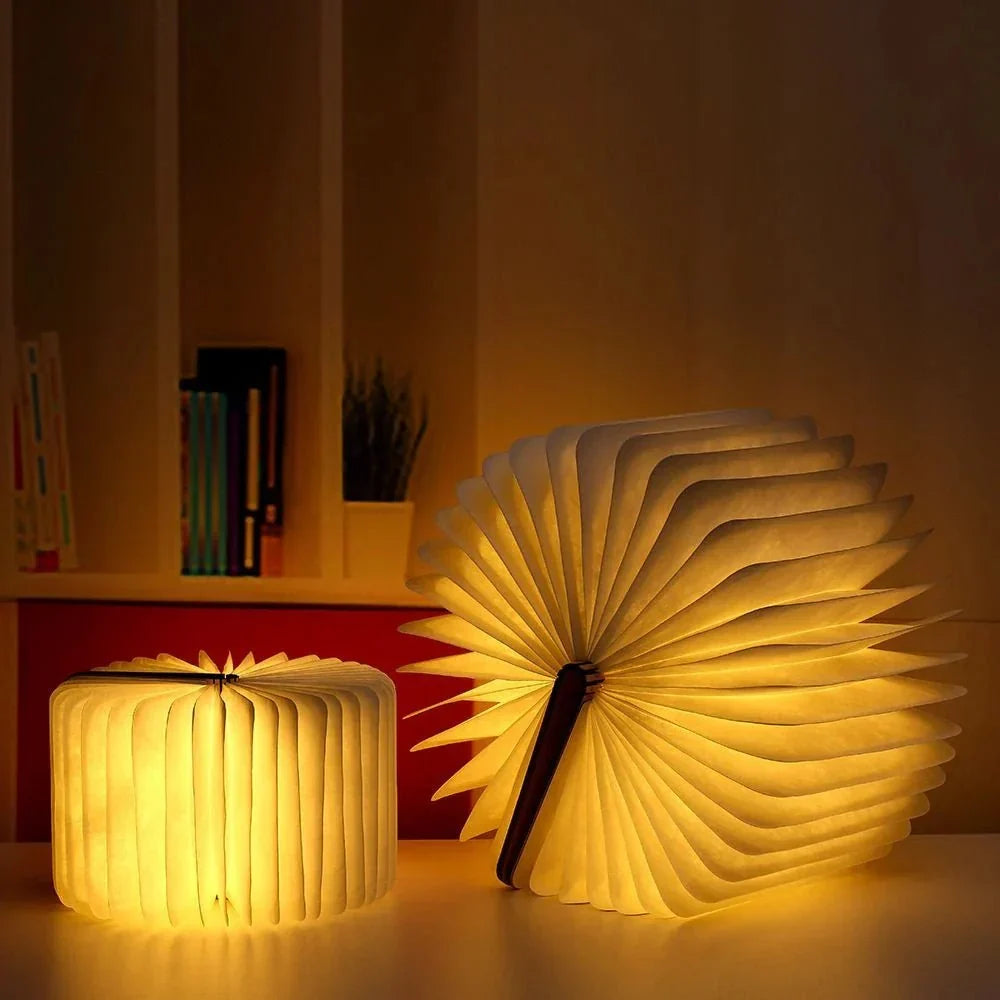 Book Table Lamp – 360° Foldable Rechargeable Light