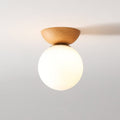Ceiling Light – Japanese Wood & Glass Flush Mount