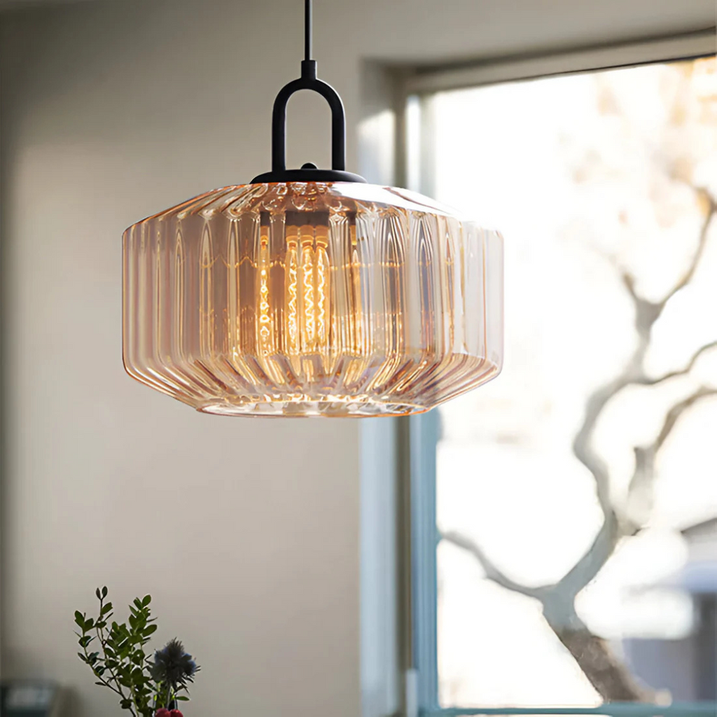 Glass Pendant Light – Retro Coloured Hanging Lamp