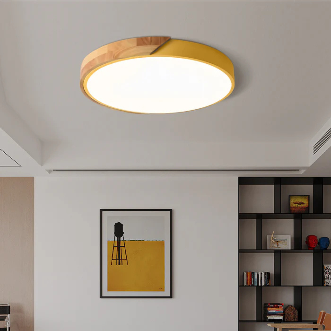 LED Ceiling Light – Nordic Wooden Flush Mount