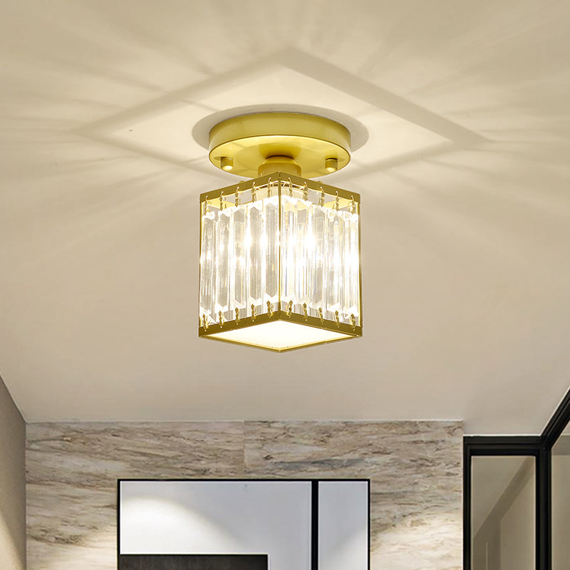 Crystal Ceiling Light – Semi-Flush Mount Foyer Fixture