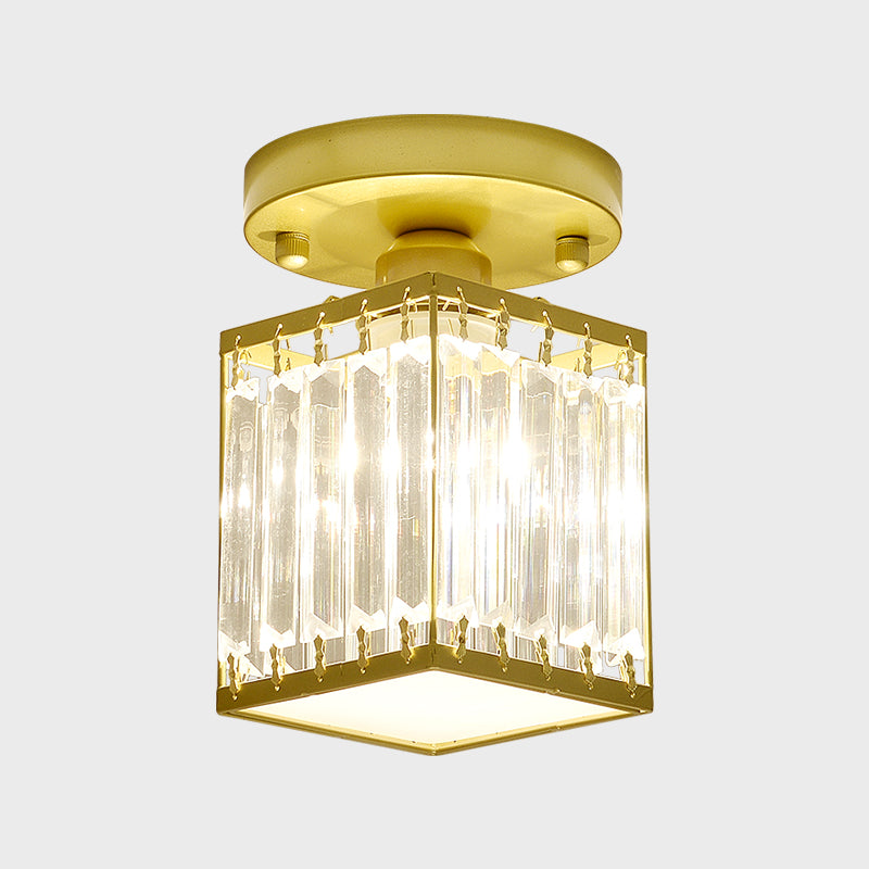 Crystal Ceiling Light – Semi-Flush Mount Foyer Fixture