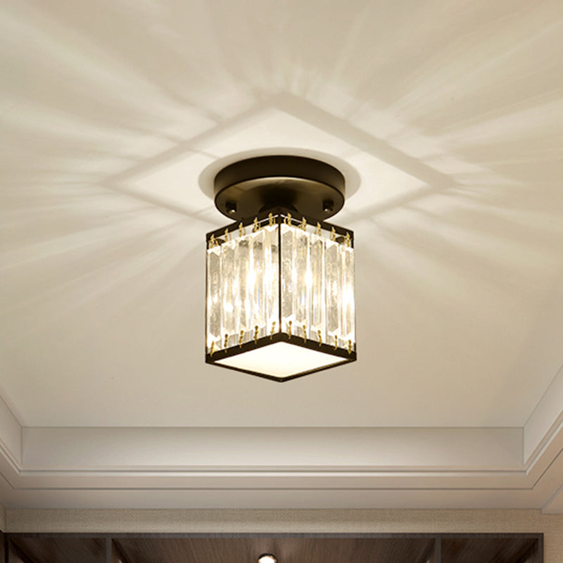 Crystal Ceiling Light – Semi-Flush Mount Foyer Fixture