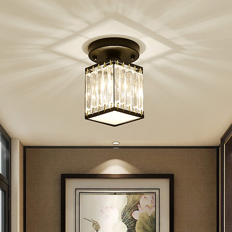Crystal Ceiling Light – Semi-Flush Mount Foyer Fixture
