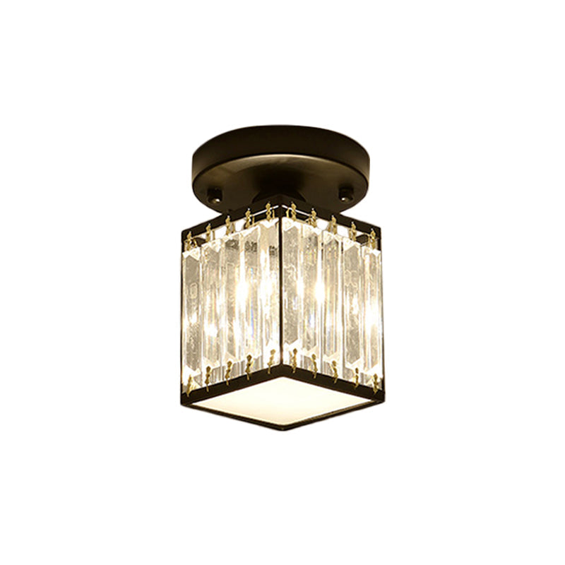 Crystal Ceiling Light – Semi-Flush Mount Foyer Fixture