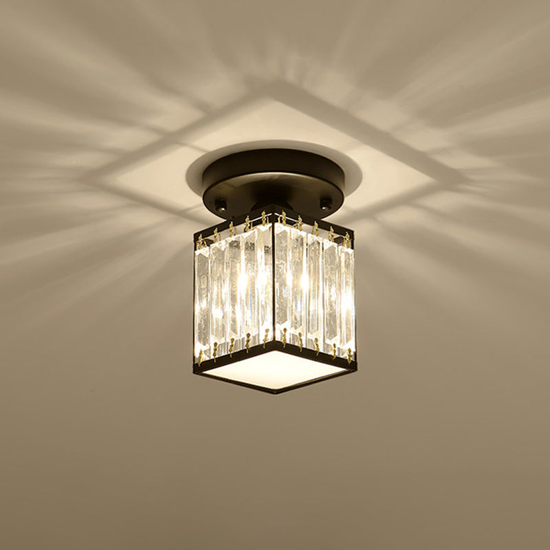 Crystal Ceiling Light – Semi-Flush Mount Foyer Fixture