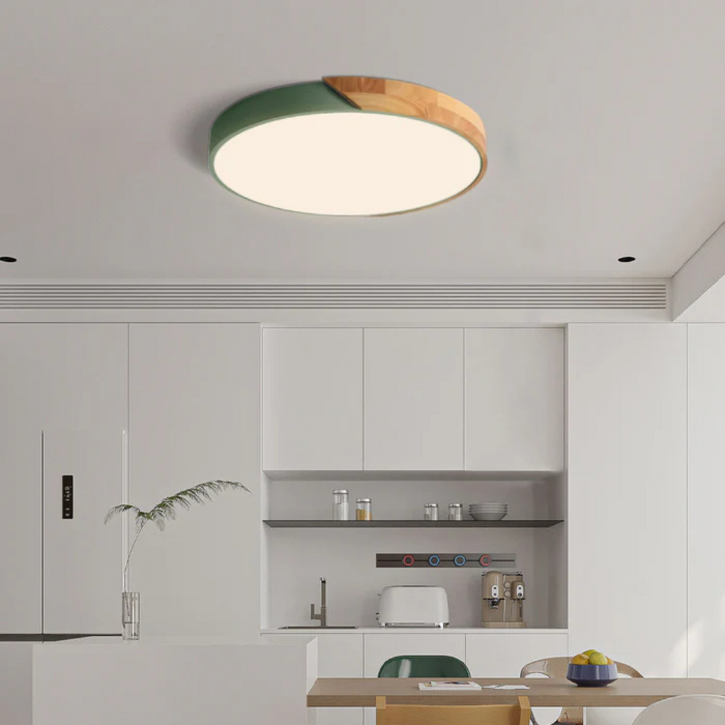 LED Ceiling Light – Nordic Wooden Flush Mount