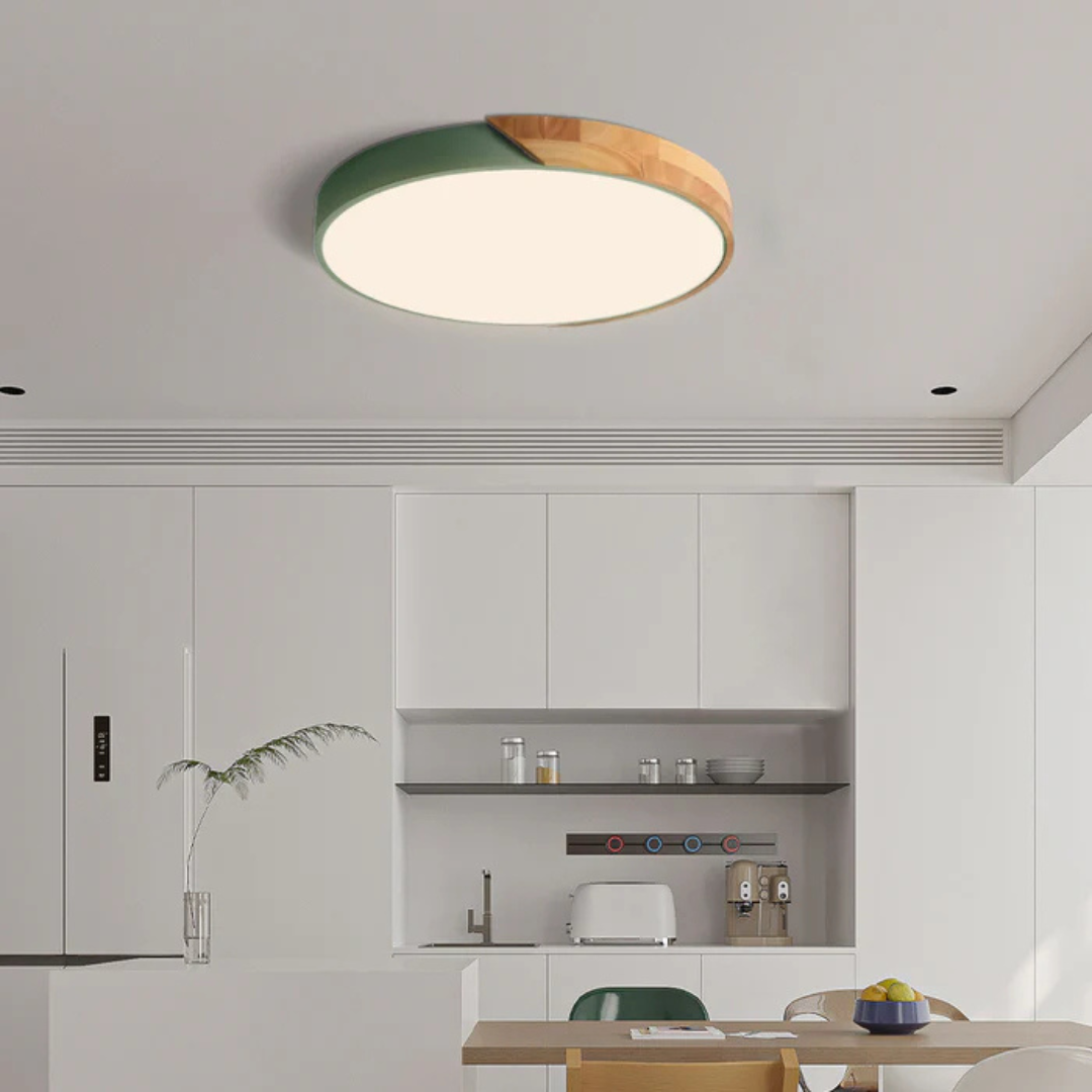 LED Ceiling Light – Nordic Wooden Flush Mount