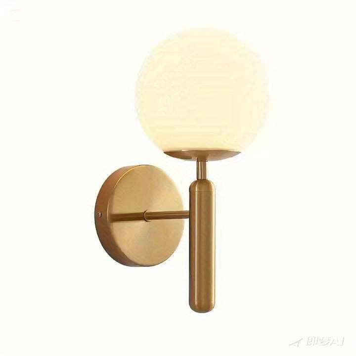 Glass Globe Wall Sconce – Polished Metal Fixture