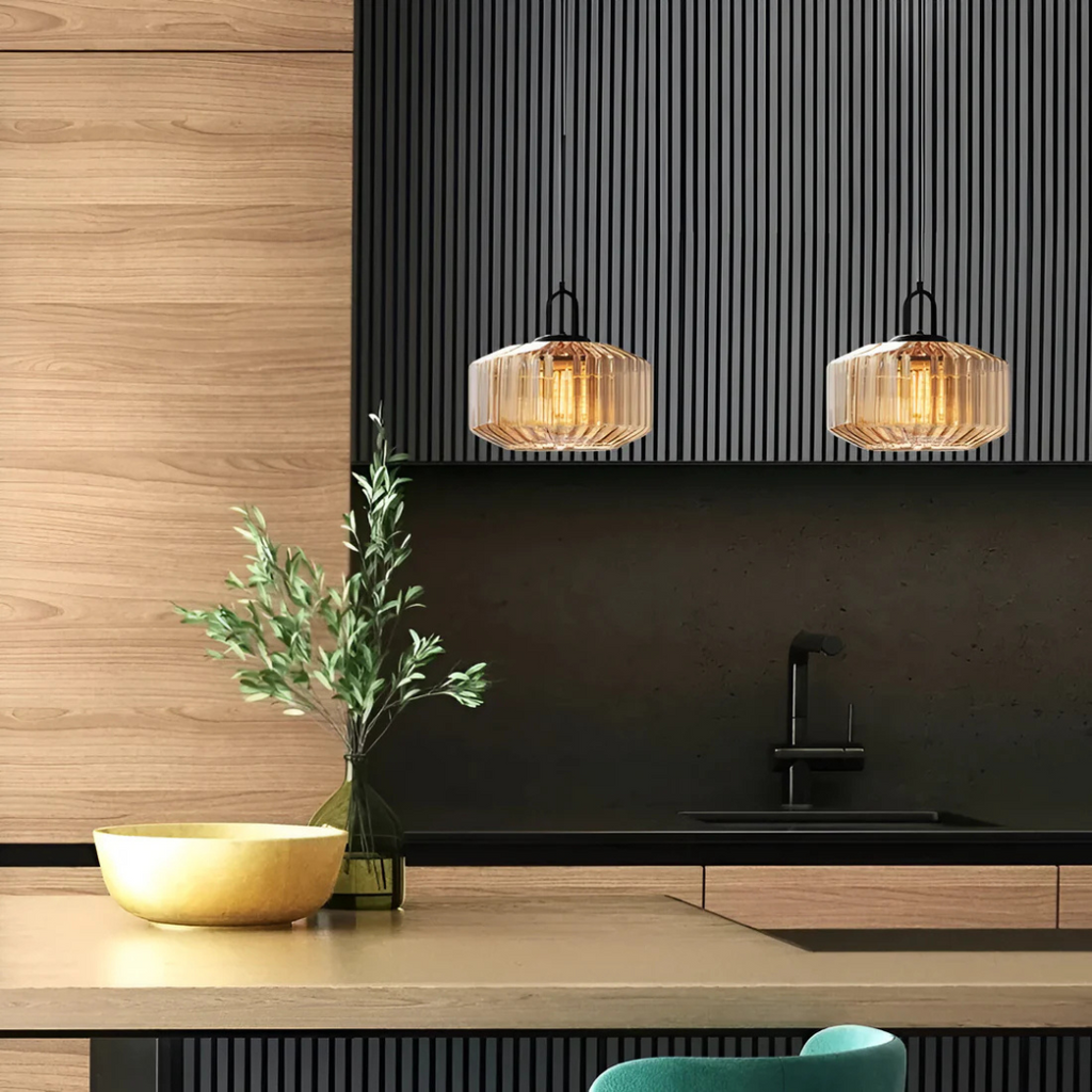 Glass Pendant Light – Retro Coloured Hanging Lamp