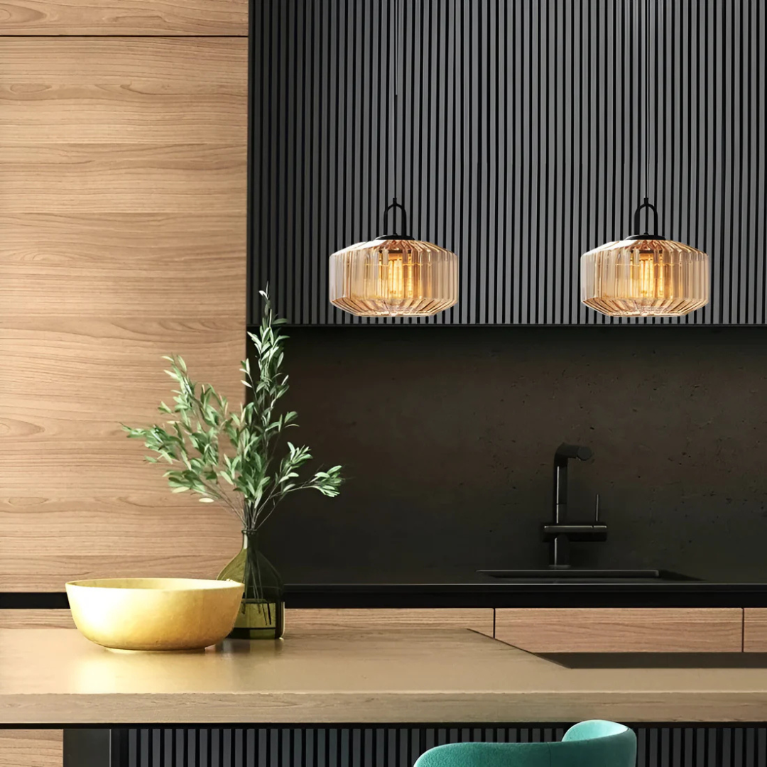 Glass Pendant Light – Retro Coloured Hanging Lamp