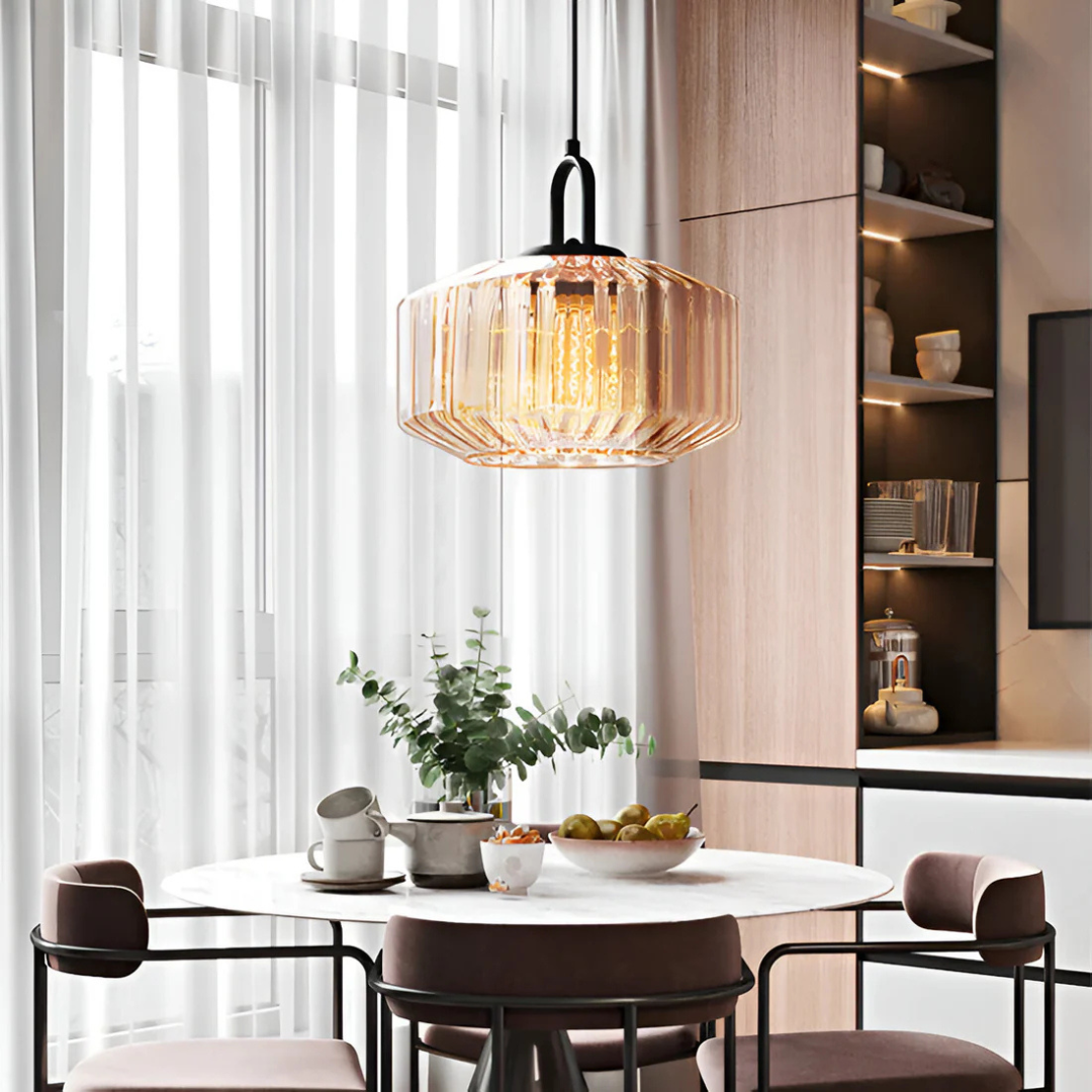 Glass Pendant Light – Retro Coloured Hanging Lamp