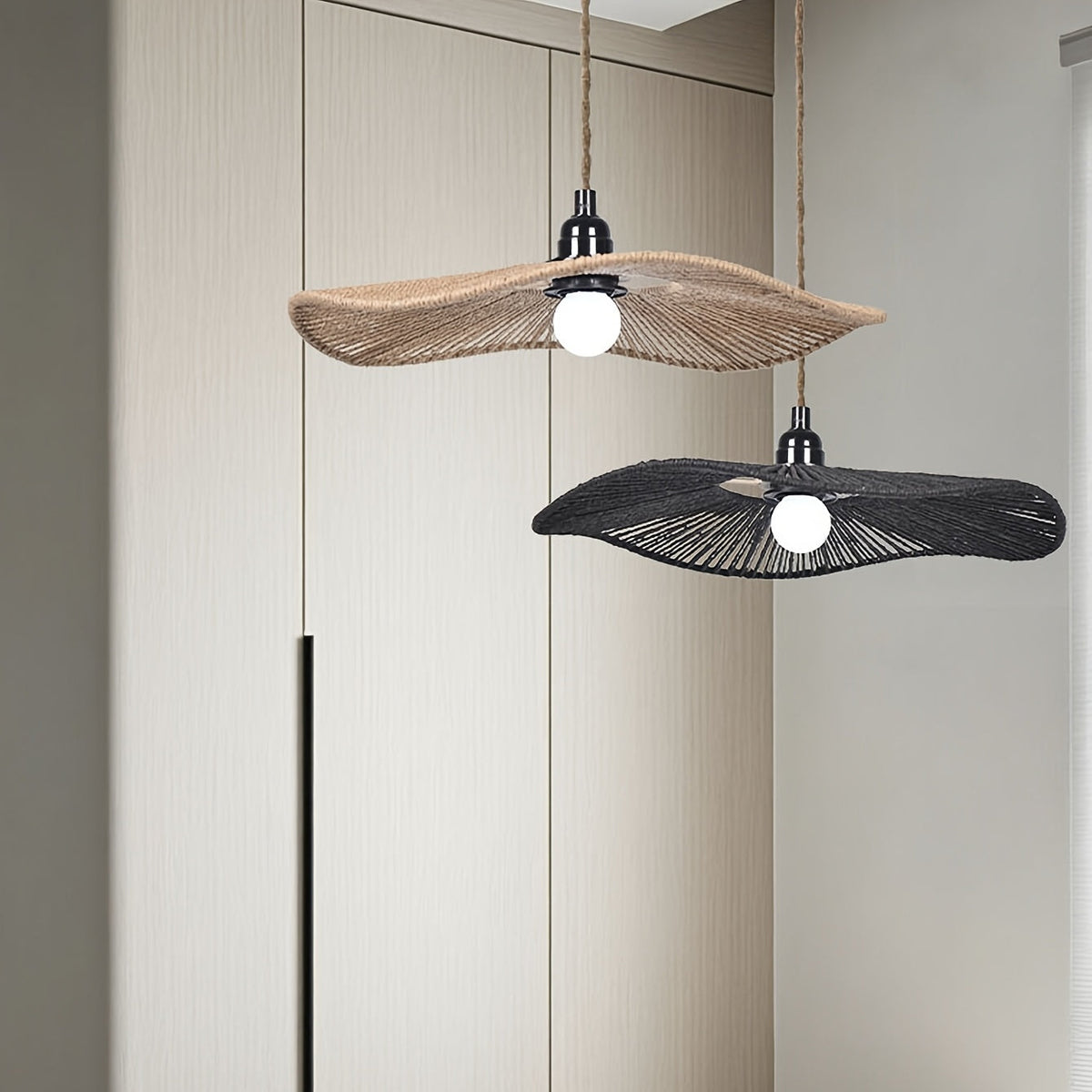 Paper Rope Ceiling Light Shade – Handwoven Natural Shade