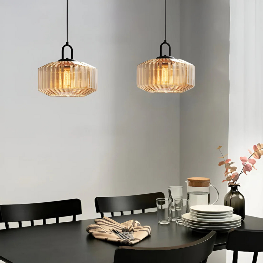 Glass Pendant Light – Retro Coloured Hanging Lamp