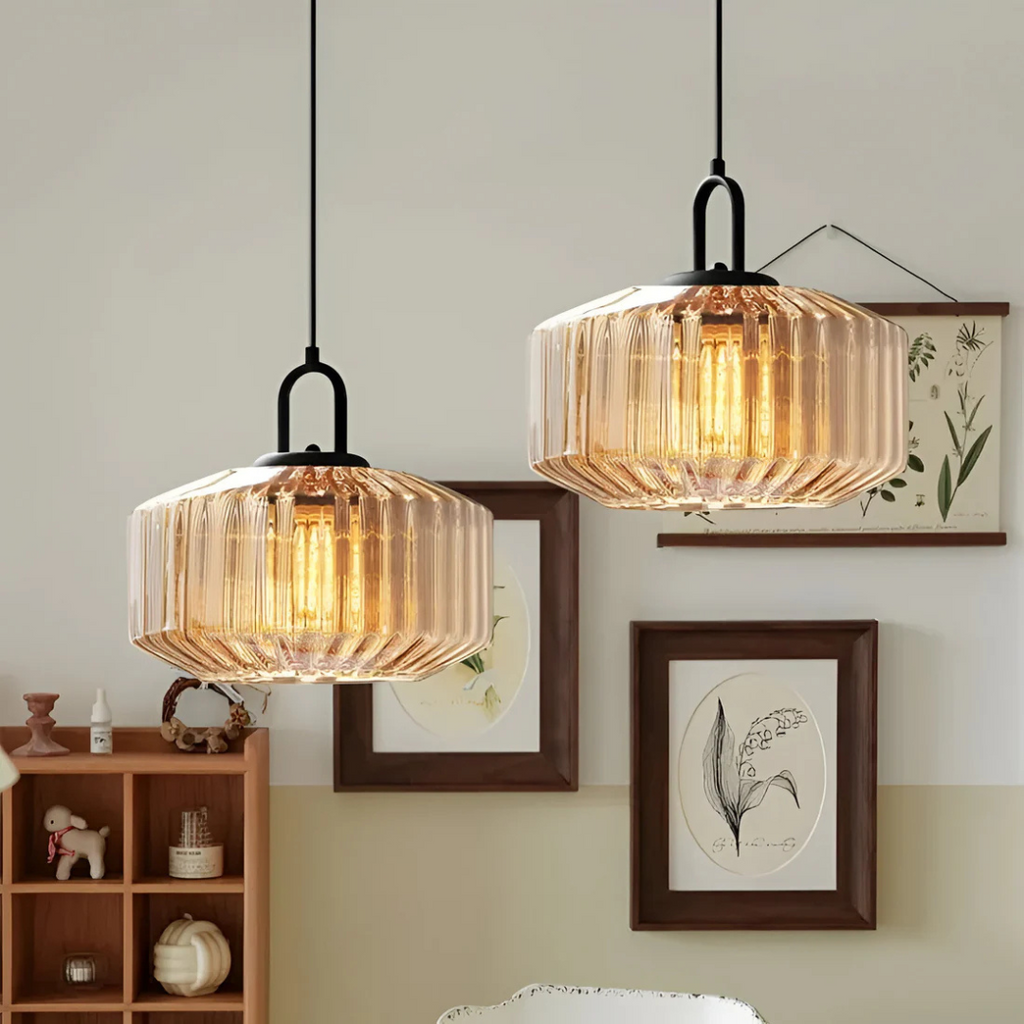 Glass Pendant Light – Retro Coloured Hanging Lamp