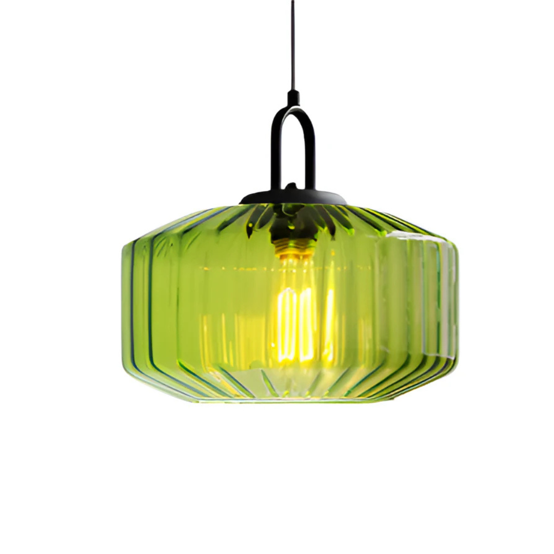 Glass Pendant Light – Retro Coloured Hanging Lamp