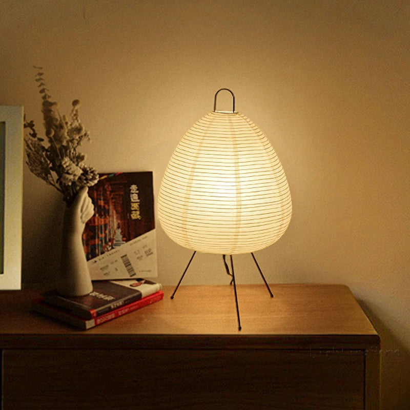 Rice Paper Table Lamp – Japanese Zen Minimalist Light