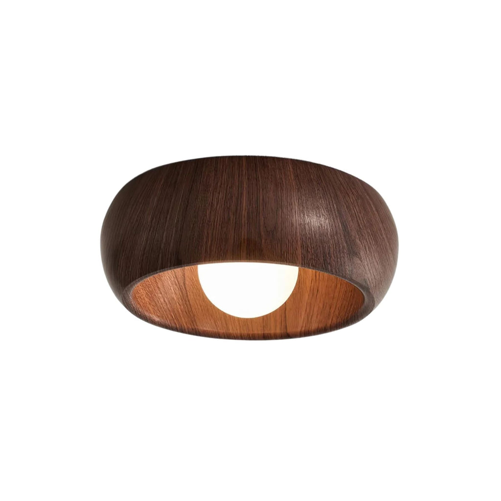 Wooden LED Ceiling Lamp – Minimalist Flush Mount