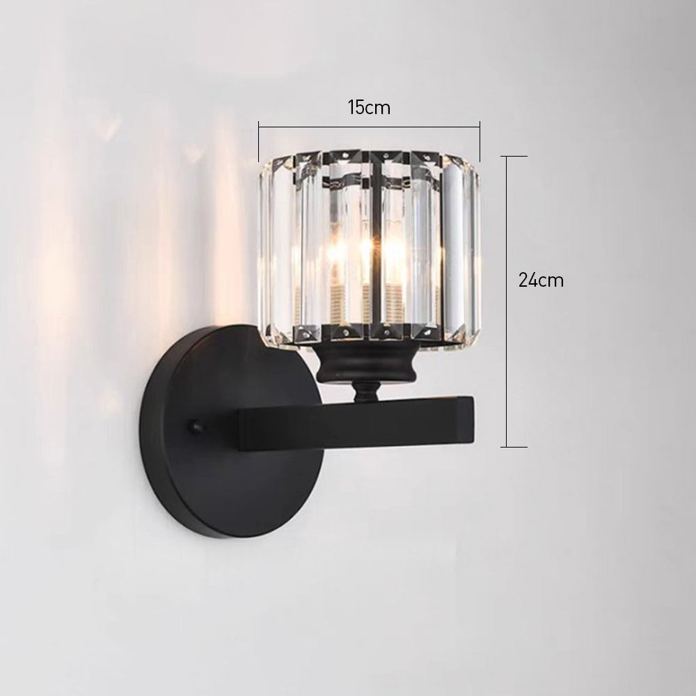 Crystal Wall Light – Glass & Iron Sconce