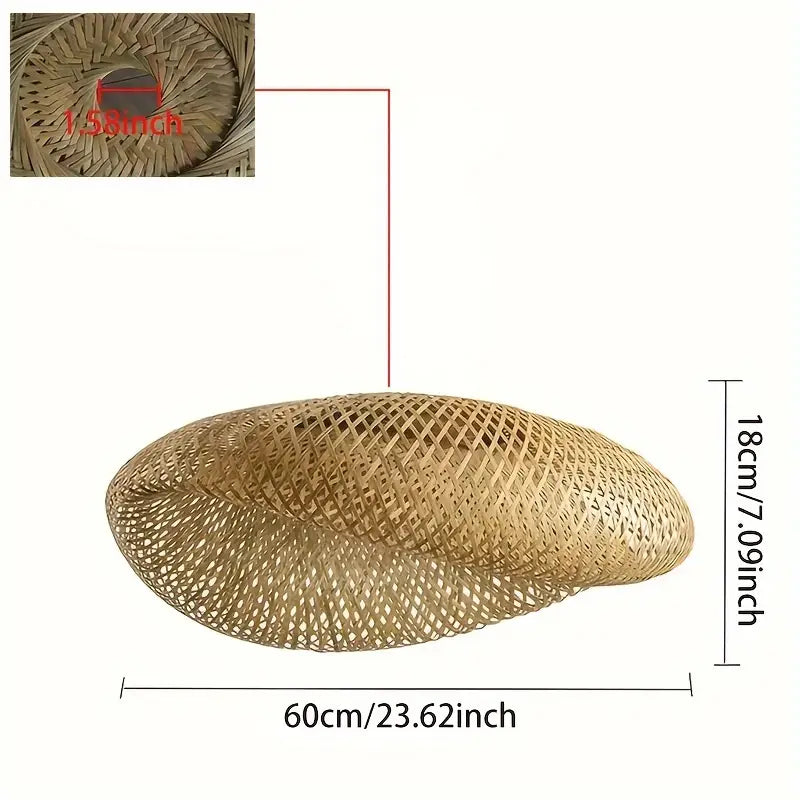 Rattan Pendant Lampshade – Handwoven Bohemian Shade